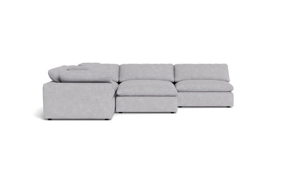 Fluffy 5 Piece Sectional W/Ottoman - Travis Pewter