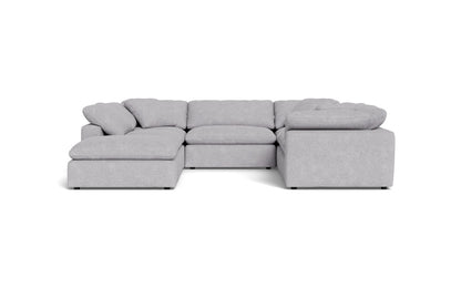 Fluffy 6 Piece Sectional W/Ottoman - Travis Pewter