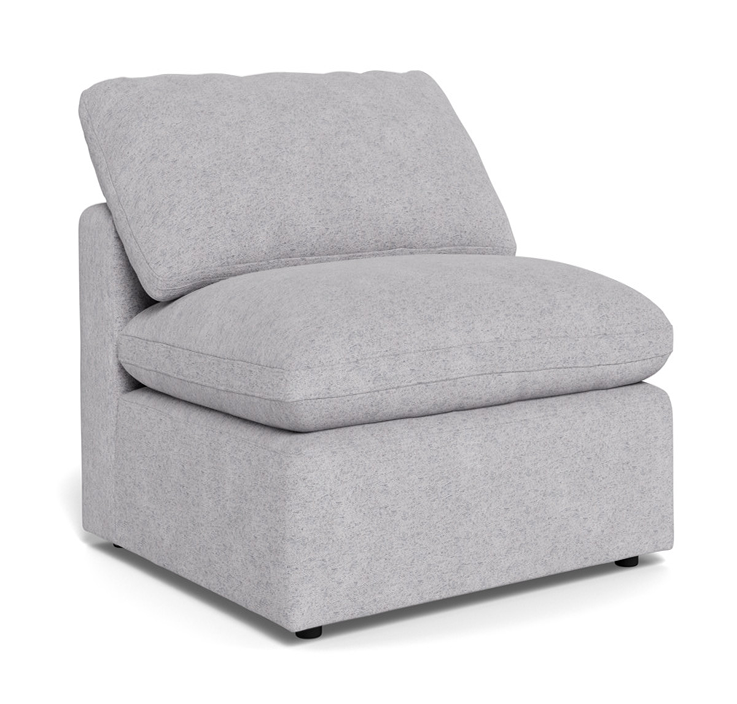 Fluffy Small Armless Chair - Travis Pewter