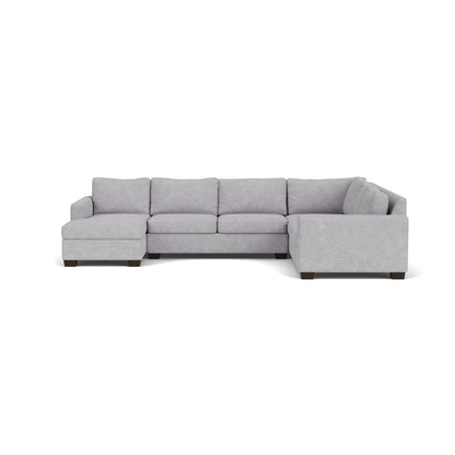 Track 141" Corner Sectionals W. Full Sleeper & Left Chaise - Travis Pewter