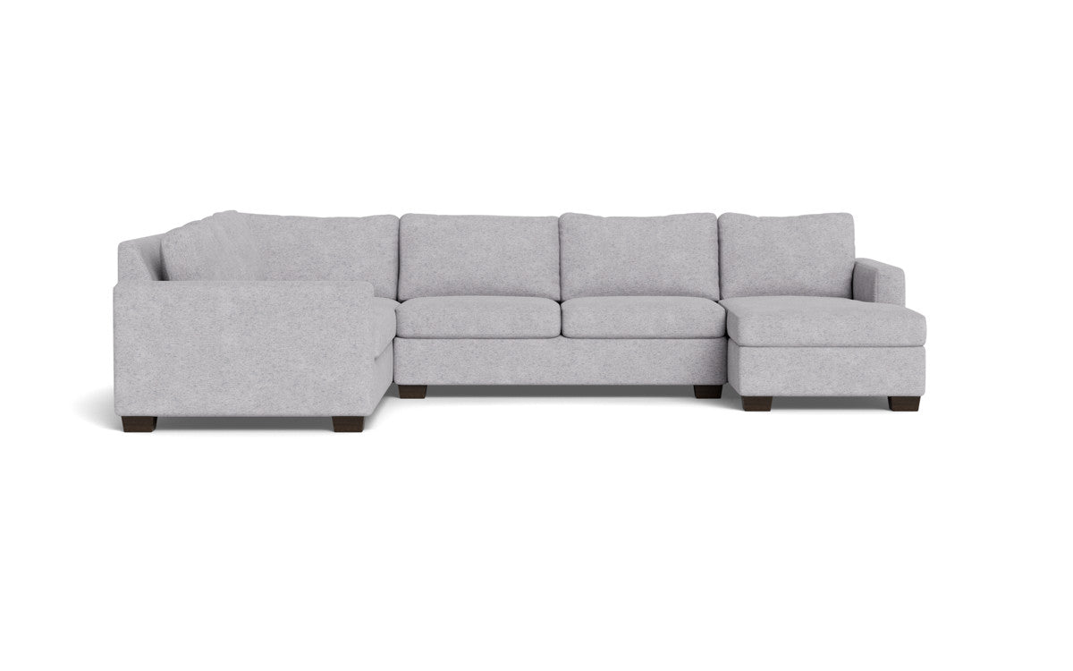Track 141" Corner Sectionals w. Right Chaise - Travis Pewter