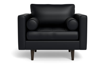 Ladybird 42" Leather Arm Chair - Tribeca Black