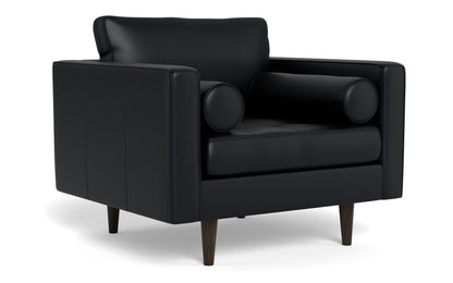 Ladybird 42" Leather Arm Chair - Tribeca Black