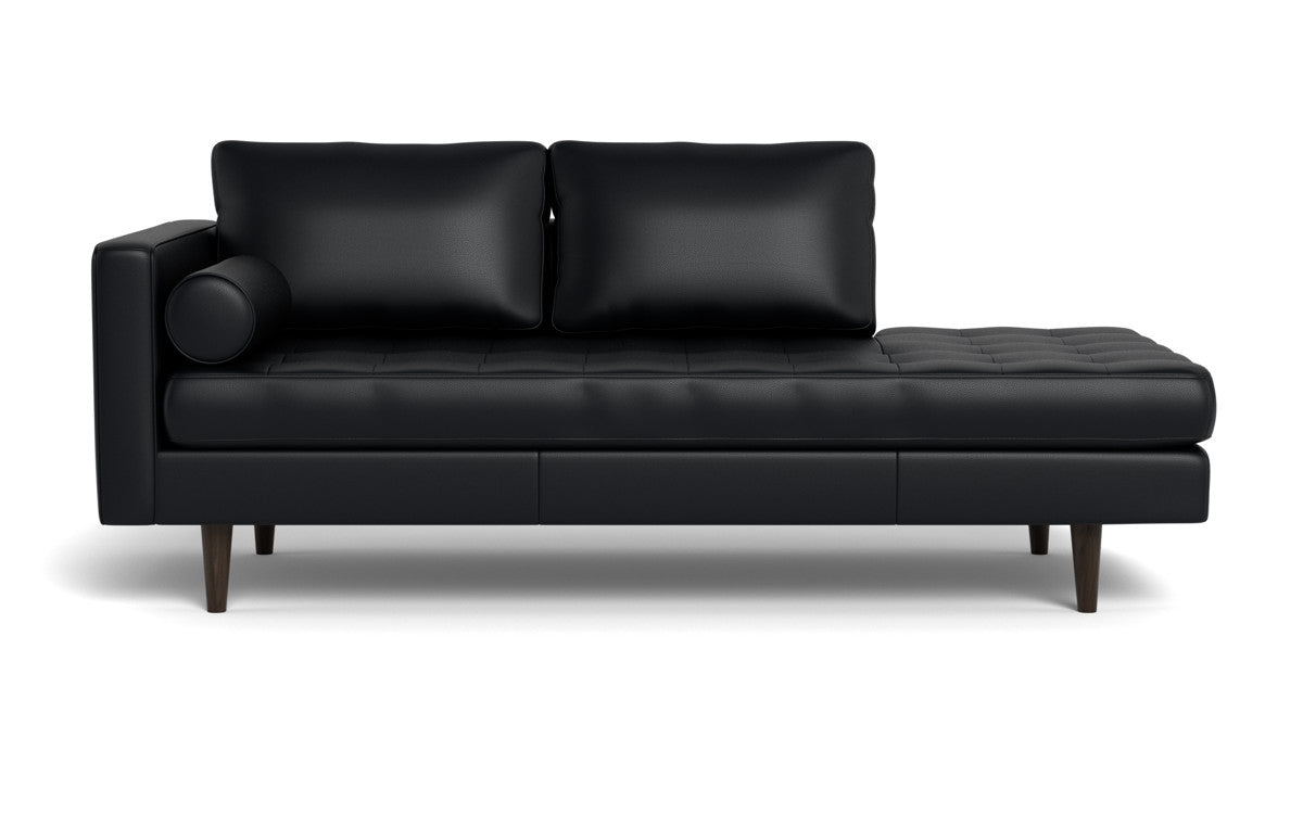 Ladybird 82" Leather LAF Stand Alone Chaise - Tribeca Black