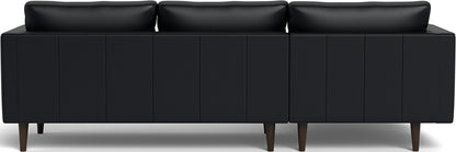 Ladybird 102" Leather Left Chaise Sectional - Tribeca Black