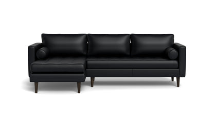 Ladybird 102" Leather Left Chaise Sectional - Tribeca Black