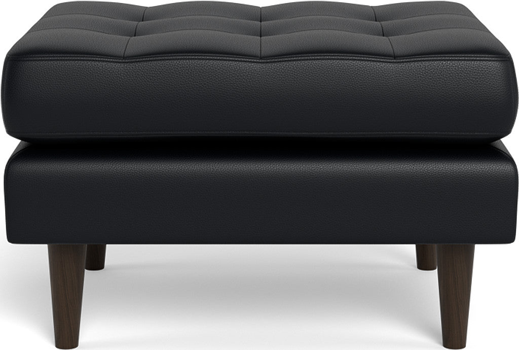 Ladybird Leather Ottoman - Tribeca Black