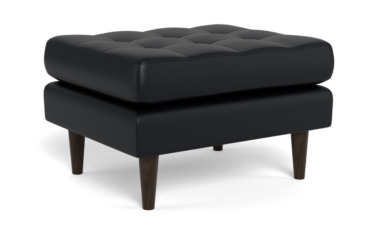 Ladybird Leather Ottoman - Tribeca Black