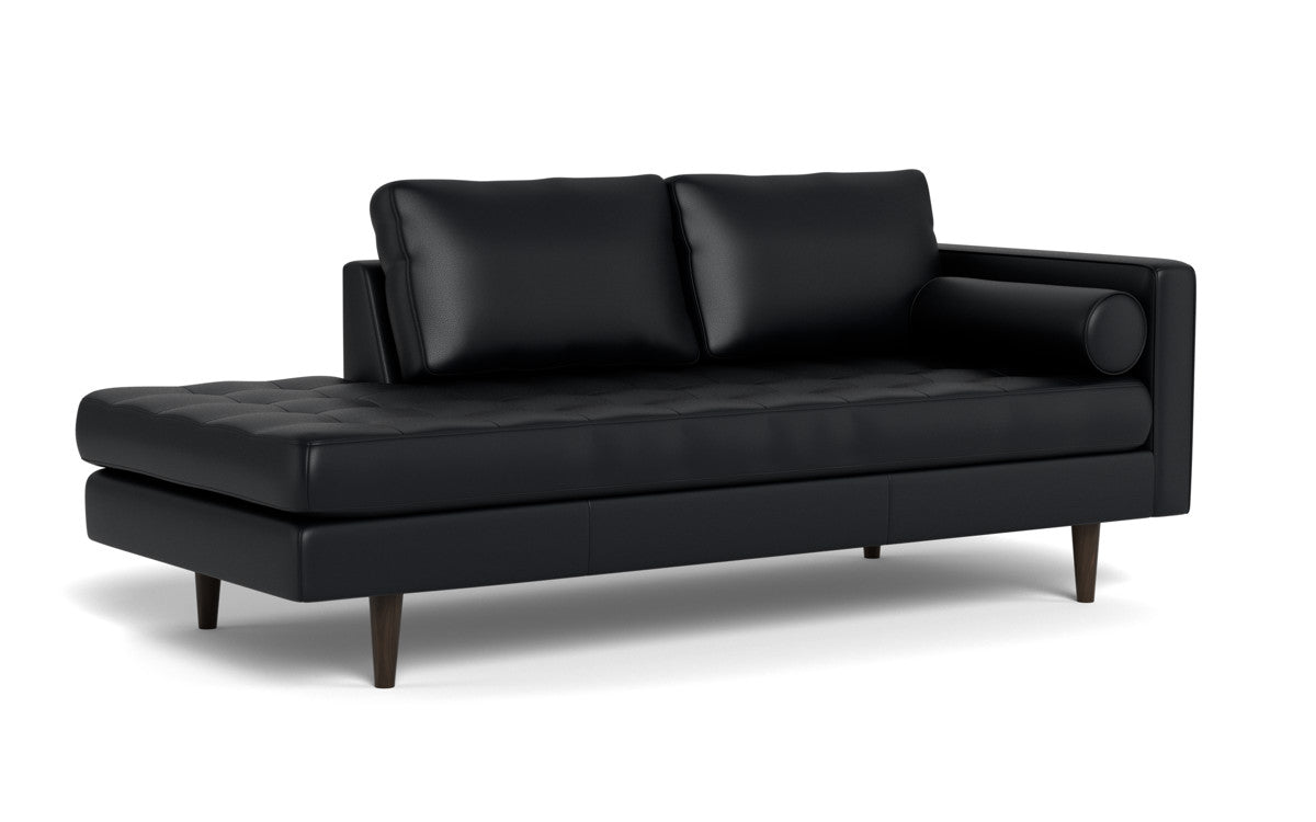 Ladybird 82" Leather RAF Stand Alone Chaise - Tribeca Black