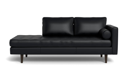 Ladybird 82" Leather RAF Stand Alone Chaise - Tribeca Black