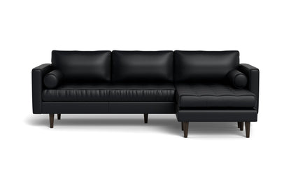 Ladybird 104" Leather Reversible Sofa Chaise - Tribeca Black