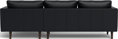 Ladybird 102" Leather Right Chaise Sectional - Tribeca Black