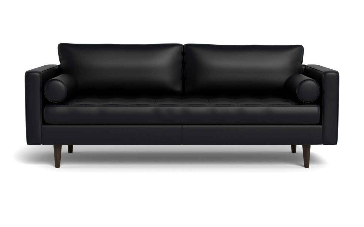 Ladybird 88" Leather Sofa - Tribeca Black