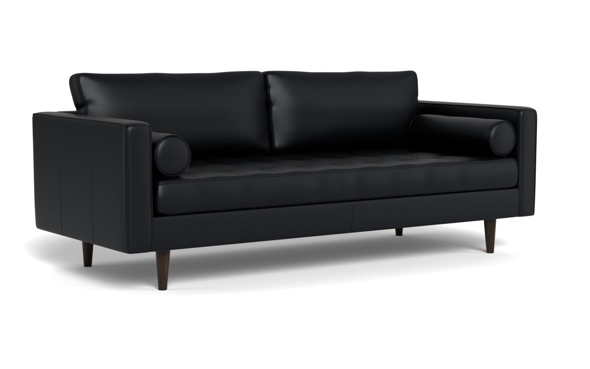 Ladybird 88" Leather Sofa - Tribeca Black