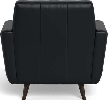 Lamar 42" Leather Arm Chair - Tribeca Black