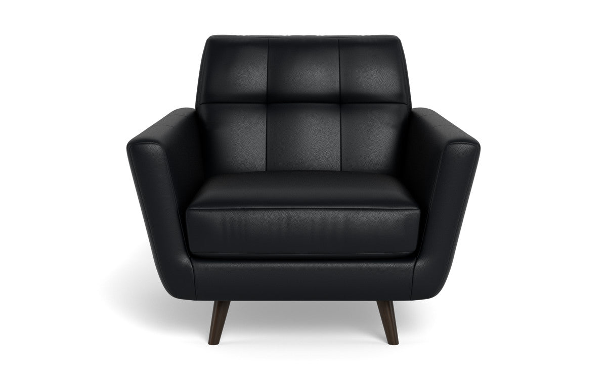 Lamar 42" Leather Arm Chair - Tribeca Black