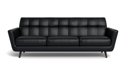 Lamar 96" Leather Estate Sofa - Tribeca Black