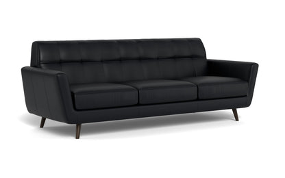 Lamar 96" Leather Estate Sofa - Tribeca Black