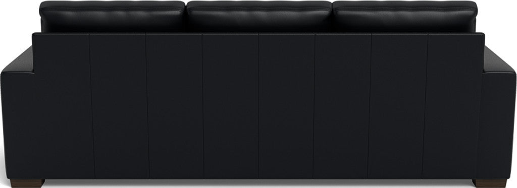 Mas Mesa 101" Deep Leather Estate Sofa - Tribeca Black