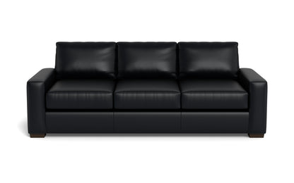 Mas Mesa 101" Deep Leather Estate Sofa - Tribeca Black