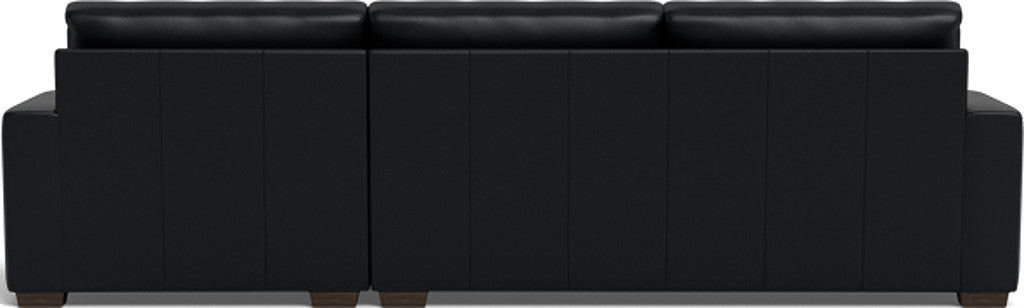 Mas Mesa 123" Deep Leather Right Chaise Sectional - Tribeca Black