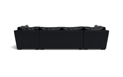 Mesa 154" Leather Condo U Sectional - Tribeca Black