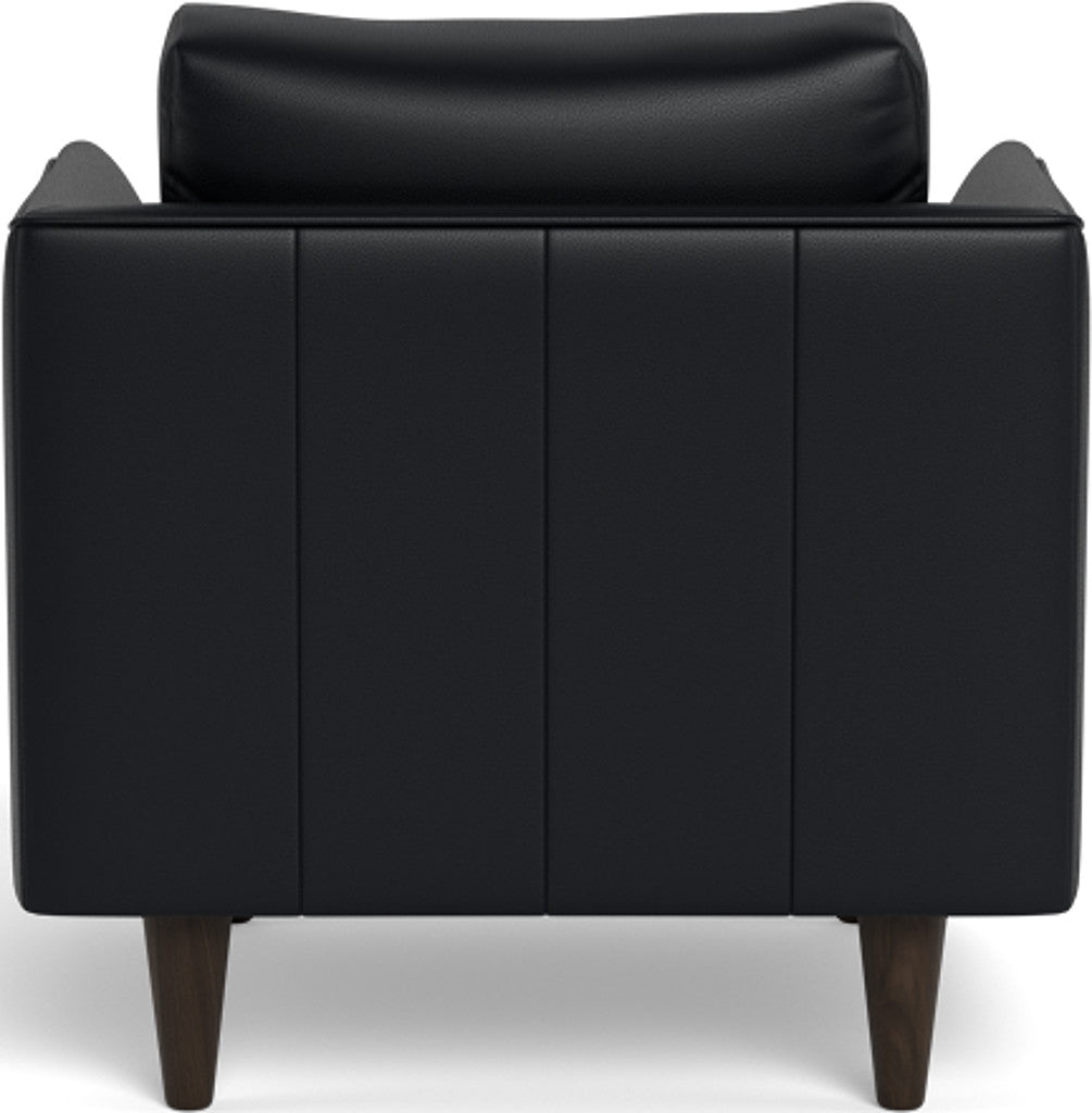 Rainey 35" Leather Arm Chair - Tribeca Black