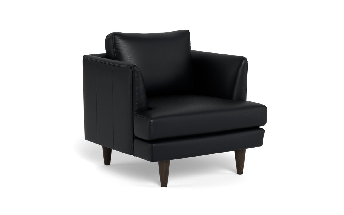 Rainey 35" Leather Arm Chair - Tribeca Black