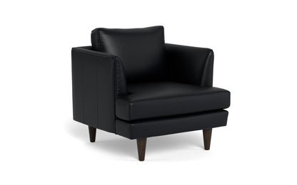 Rainey 35" Leather Arm Chair - Tribeca Black