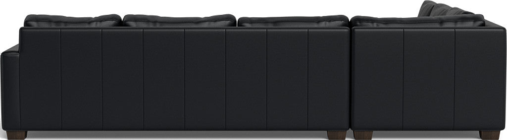 Track 121" Leather Right Corner Sleeper Sectional - Tribeca Black