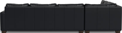 Track 121" Leather Right Corner Sleeper Sectional - Tribeca Black