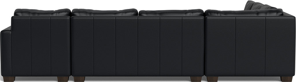 Track 141" Leather Corner Sectionals W. Full Sleeper & Right Chaise