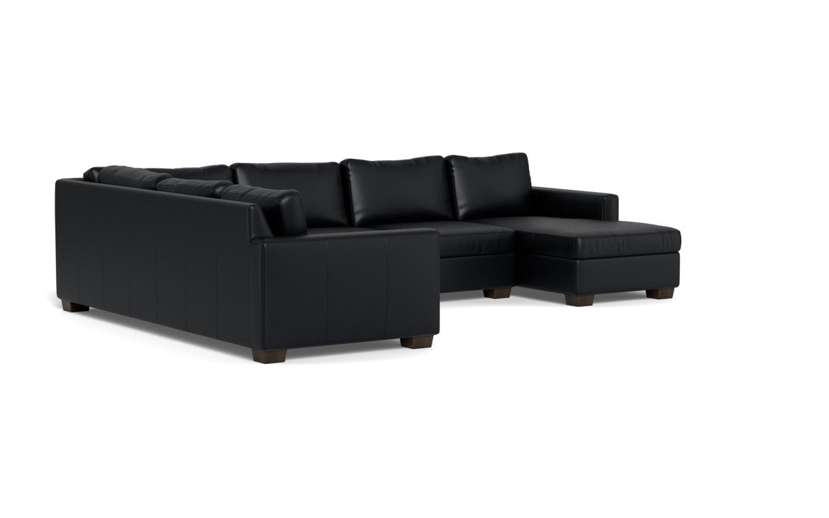 Track 141" Leather Corner Sectionals W. Full Sleeper & Right Chaise
