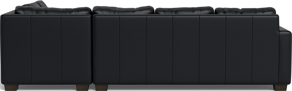 Track 121" Leather Right Chaise Sleeper Sectional - Tribeca Black