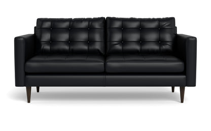 Wallace 74" Leather Apartment Sofa - Tribeca Black