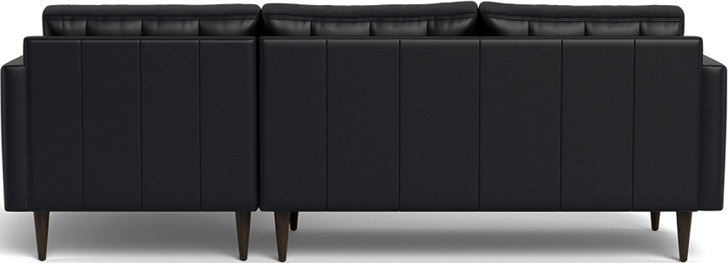 Wallace 98" Leather Right Chaise Sectional - Tribeca Black