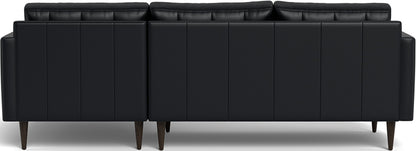 Wallace 98" Leather Right Chaise Sectional - Tribeca Black