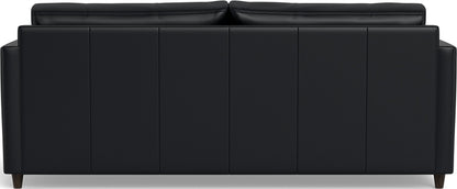 Wallace 74" Leather Untufted Queen Sleeper Sofa - Tribeca Black
