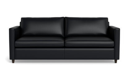 Wallace 74" Leather Untufted Queen Sleeper Sofa - Tribeca Black