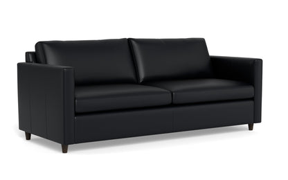 Wallace 74" Leather Untufted Queen Sleeper Sofa - Tribeca Black