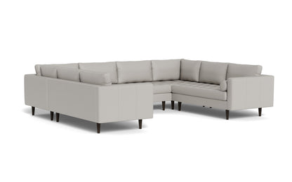 Ladybird 134" Leather U Sectional - Tribeca Chelsea