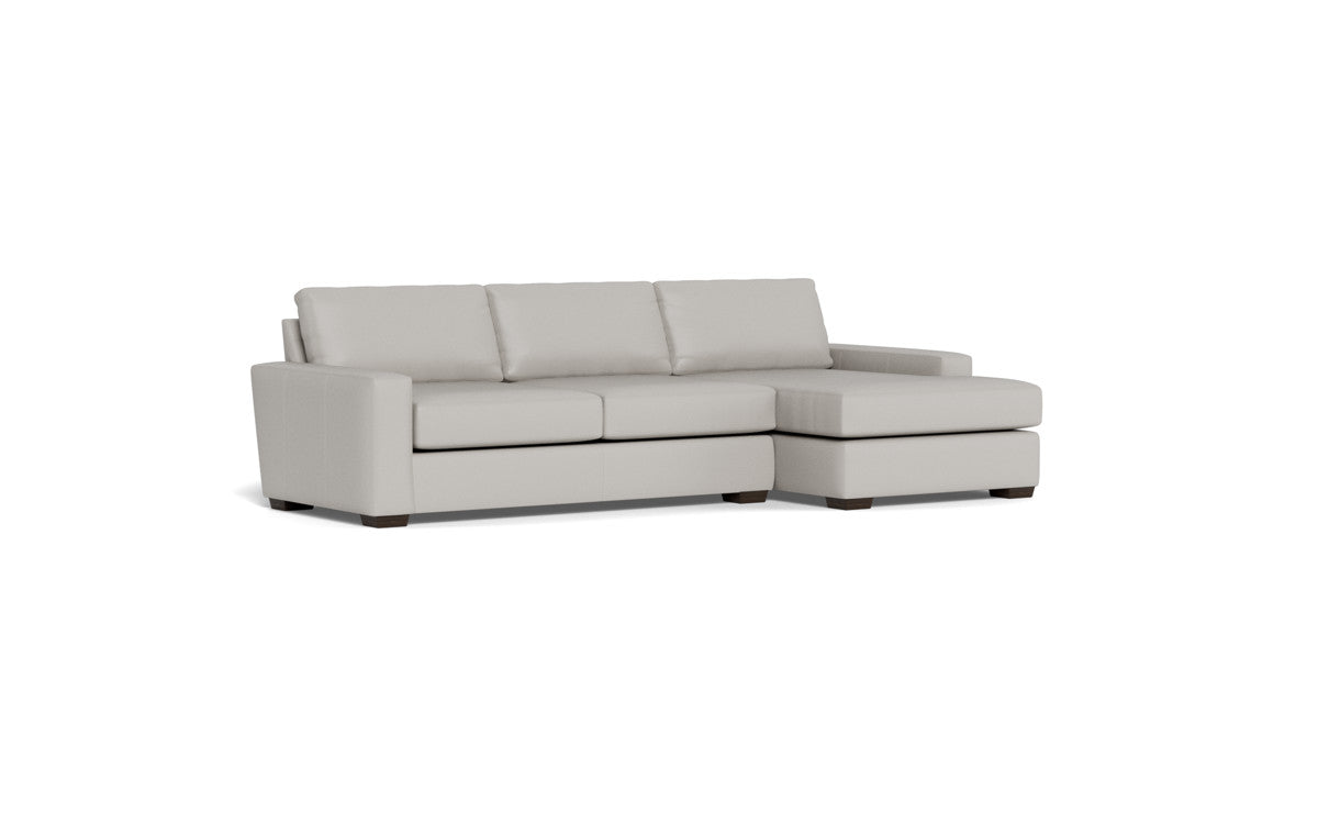 Mas Mesa 123" Deep Leather Right Chaise Sectional - Tribeca Chelsea