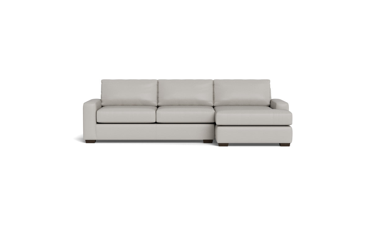 Mas Mesa 123" Deep Leather Right Chaise Sectional - Tribeca Chelsea