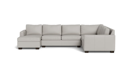 Track 141" Leather Corner Sectionals W. Full Sleeper & Left Chaise - Tribeca Chelsea