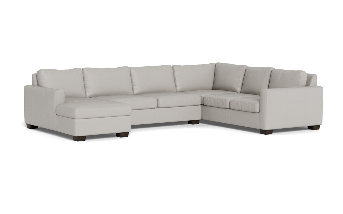 Track 141" Leather Corner Sectionals W. Full Sleeper & Left Chaise - Tribeca Chelsea