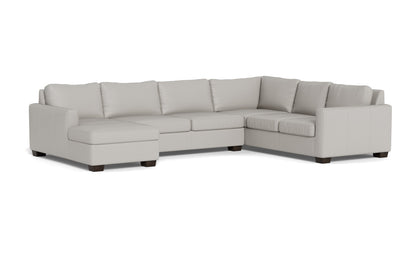 Track 141" Leather Corner Sectionals W. Full Sleeper & Left Chaise - Tribeca Chelsea