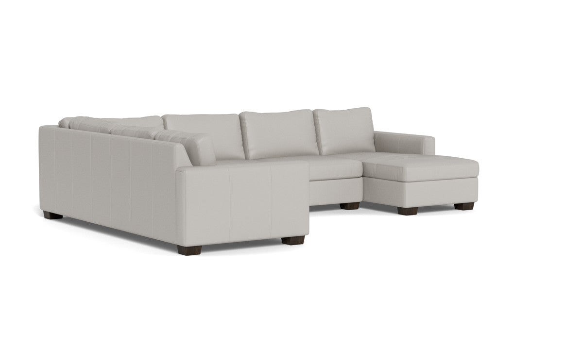 Track 141" Leather Corner Sectionals W. Full Sleeper & Right Chaise
