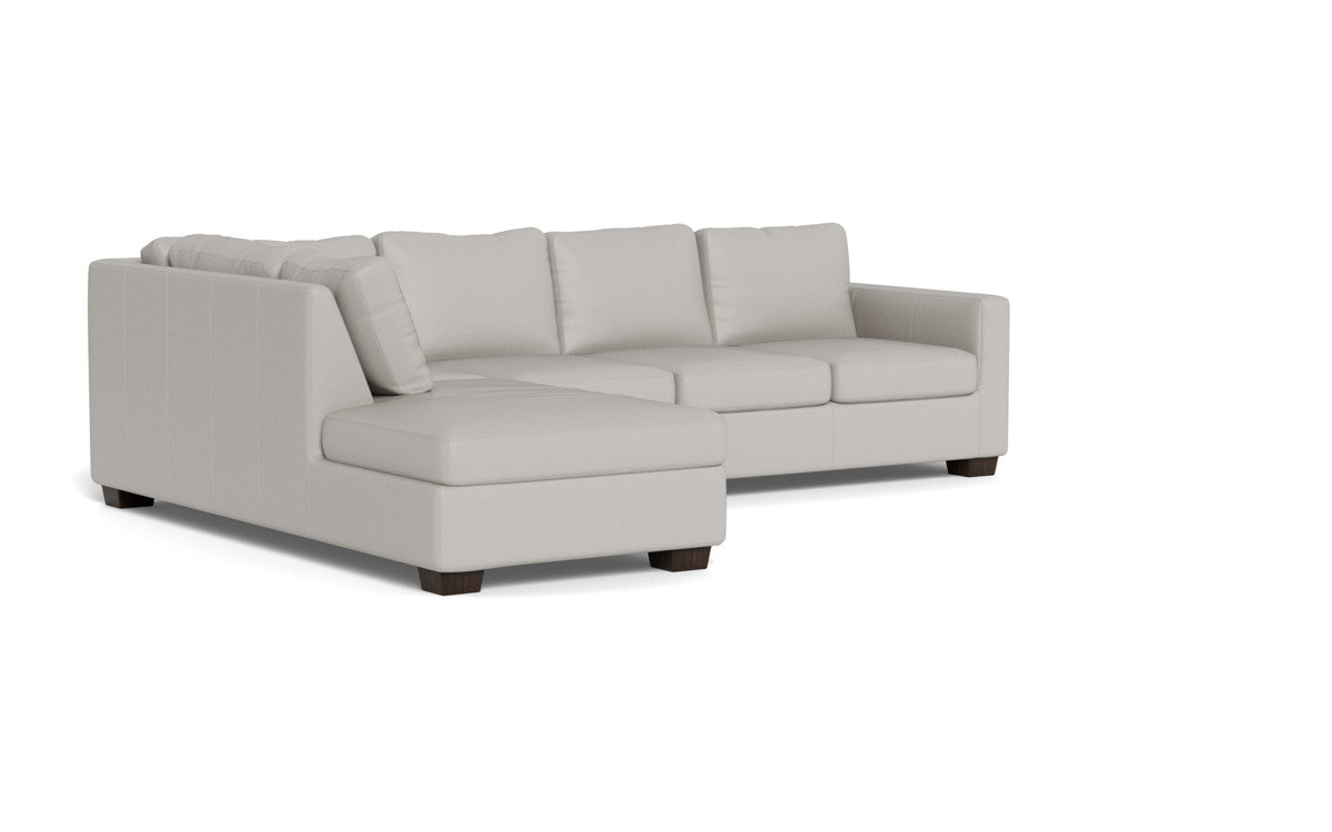 Track 121" Leather Left Chaise Sleeper Sectional - Tribeca Chelsea