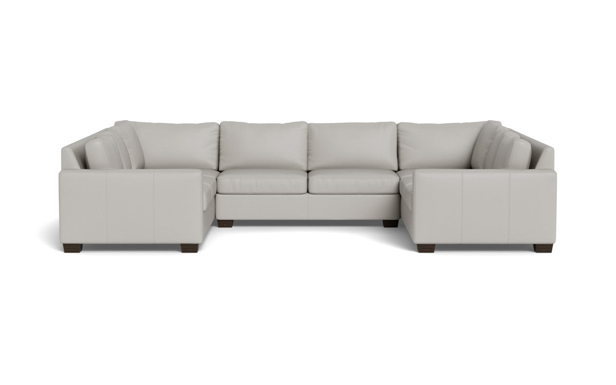 Track 141" Leather Corner Sofa U Sectional - Tribeca Chelsea
