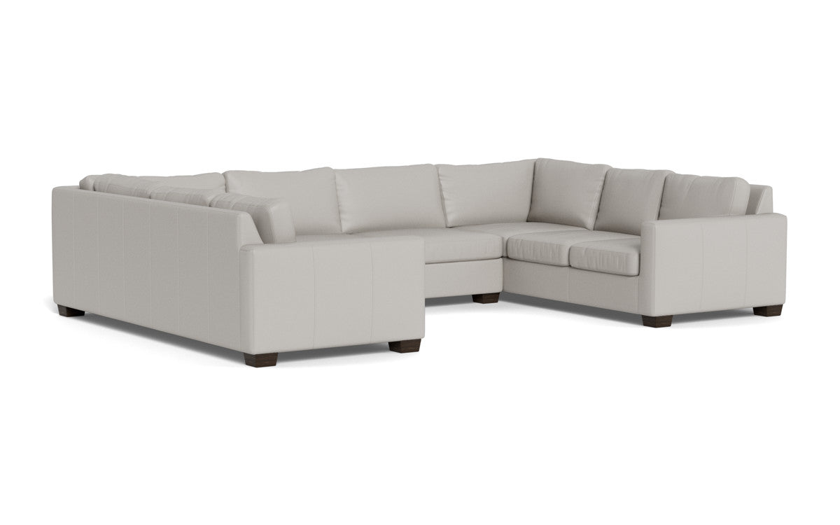 Track 141" Leather Corner Sofa U Sectional - Tribeca Chelsea